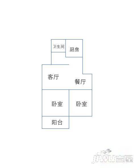 西苑人家2室2厅1卫86㎡户型图