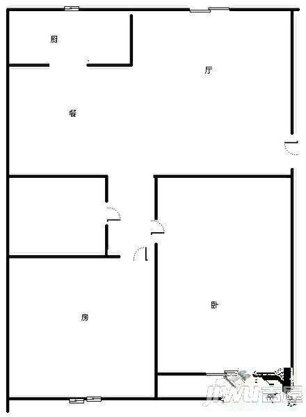 西苑人家2室2厅1卫86㎡户型图