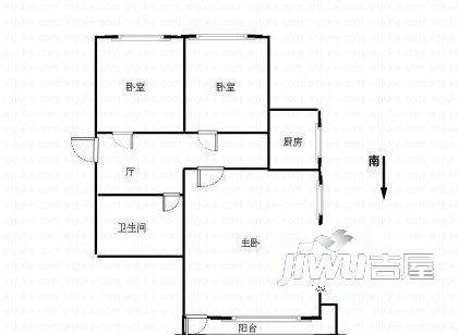 朱庄小区2室2厅1卫户型图