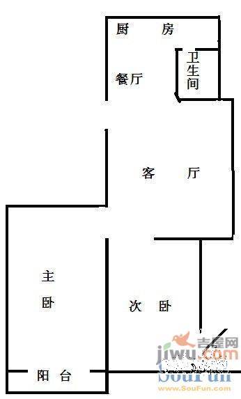 吴庄花园3室2厅1卫110㎡户型图