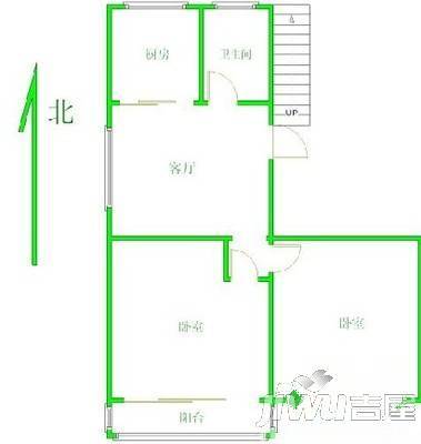 春华园2室2厅1卫97㎡户型图