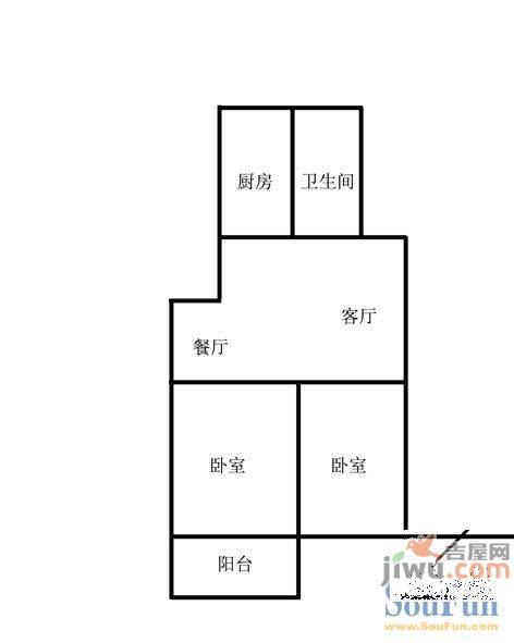 民康园2室2厅1卫69㎡户型图