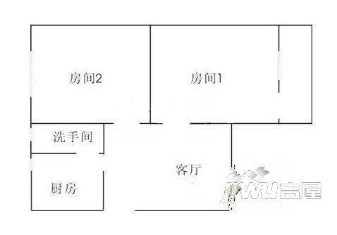 中北小区2室1厅1卫户型图