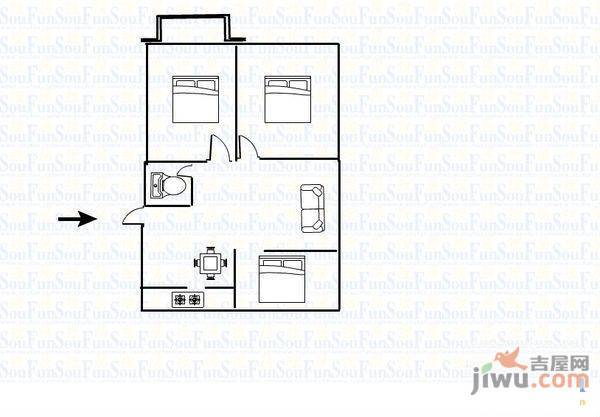 水苑长桥小区2室1厅1卫户型图