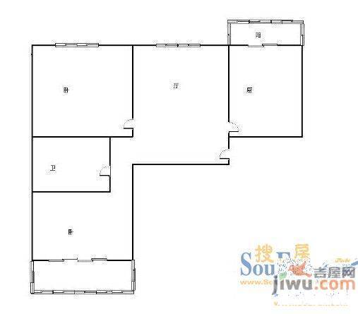 水苑长桥小区2室1厅1卫户型图