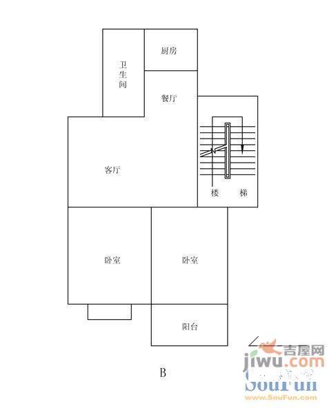 水苑长桥小区2室1厅1卫户型图