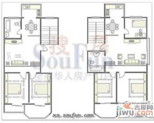 华厦水云间4室2厅2卫120㎡户型图