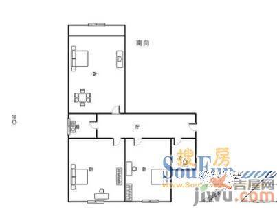 千禧龙花园2室1厅1卫户型图