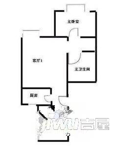 鼓北嘉苑2室1厅1卫户型图