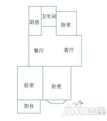 银郡花园3室2厅2卫108㎡户型图