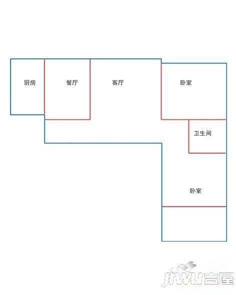 金地国际3室2厅1卫140㎡户型图