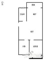 崔庄小区2室2厅1卫66㎡户型图