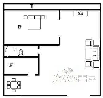 嘉惠园2室1厅1卫户型图