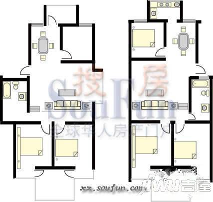 华厦水云间4室2厅2卫120㎡户型图