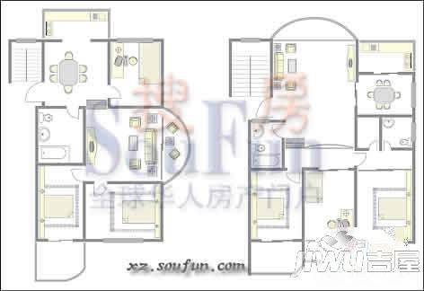 华厦水云间4室2厅2卫120㎡户型图