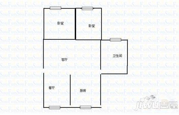 民康园2室2厅1卫69㎡户型图