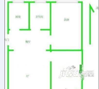 宝恒公寓2室1厅1卫户型图