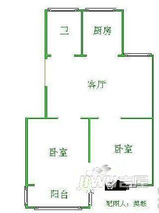 铁桥东小区2室1厅1卫户型图