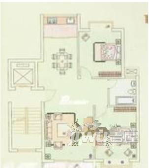 长城黄山花园2室2厅1卫户型图