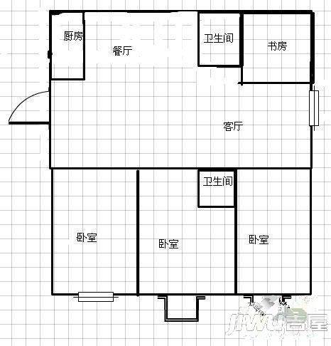 津浦花园2室2厅1卫户型图