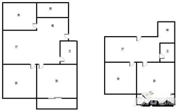 春光花园3室2厅1卫99㎡户型图