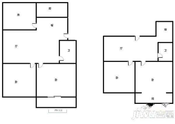 春光花园3室2厅1卫99㎡户型图