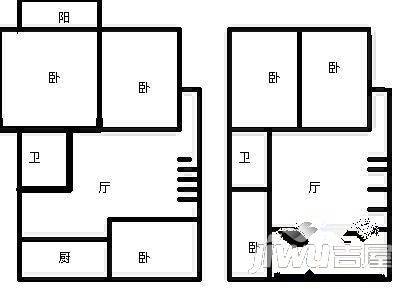 春光花园3室2厅1卫99㎡户型图