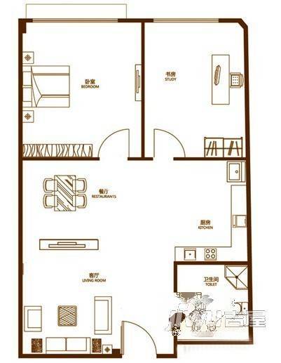 孟庄公寓2室1厅1卫户型图