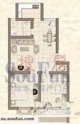 美丽樵村2室2厅1卫86㎡户型图