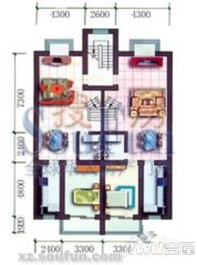 嘉慧园3室2厅2卫140㎡户型图