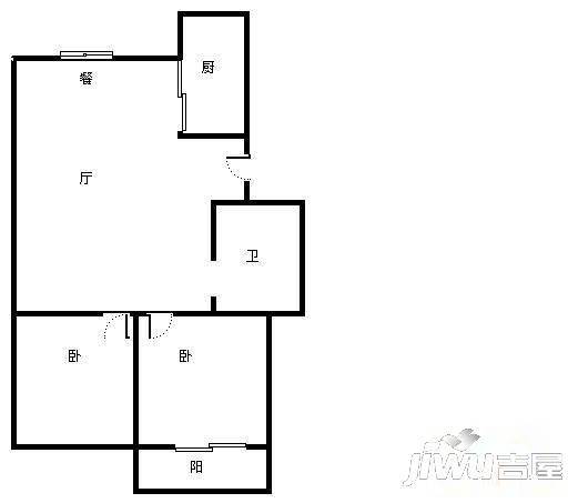 阳光花园2室1厅1卫70㎡户型图