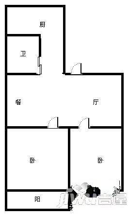 绿苑花园2室2厅1卫户型图