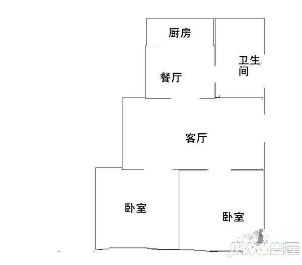 水苑长桥小区2室1厅1卫户型图