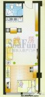 华隆财富大厦1室1厅1卫59.1㎡户型图