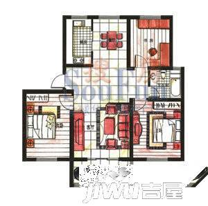 香花畦2室2厅1卫83㎡户型图