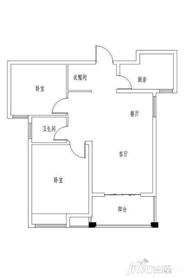 天虹世纪城2室2厅1卫80㎡户型图