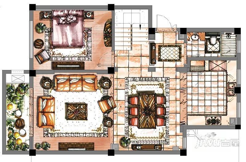 雅戈尔新东城1室2厅1卫170㎡户型图