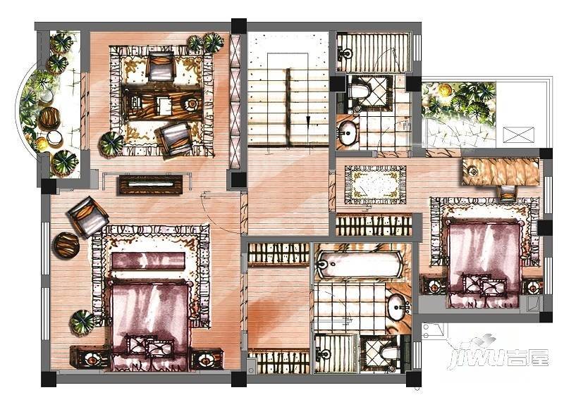 雅戈尔新东城1室2厅1卫170㎡户型图