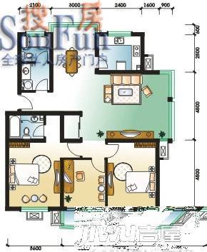 鸿溪花园5室2厅3卫208.9㎡户型图