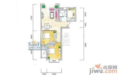 钱江学仕家园3室2厅2卫132㎡户型图