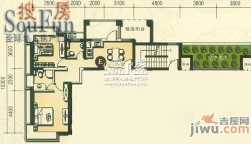 开元山庄紫庭苑3室2厅2卫153.5㎡户型图