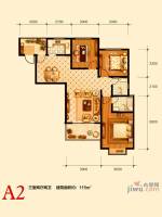 力邦国际城3室2厅2卫115㎡户型图