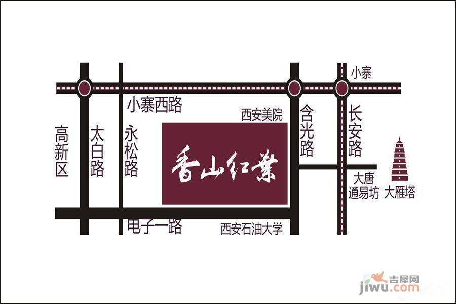 香山红叶位置交通图图片