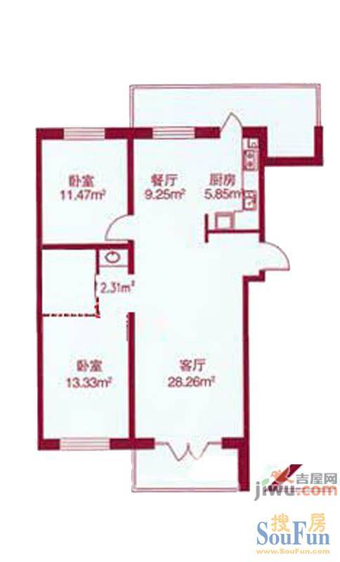 西典家园3室1厅2卫135.9㎡户型图