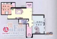 海富山水文园3室2厅1卫92.1㎡户型图