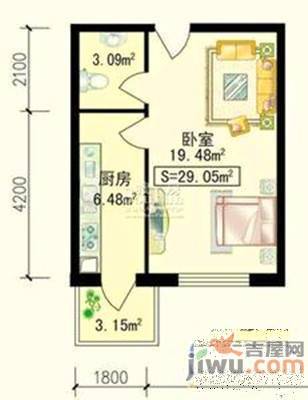 中北春城三期2室2厅1卫71.6㎡户型图