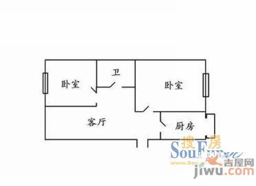 宏威大厦2室1厅1卫户型图