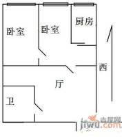 贺达小区2室2厅1卫100㎡户型图