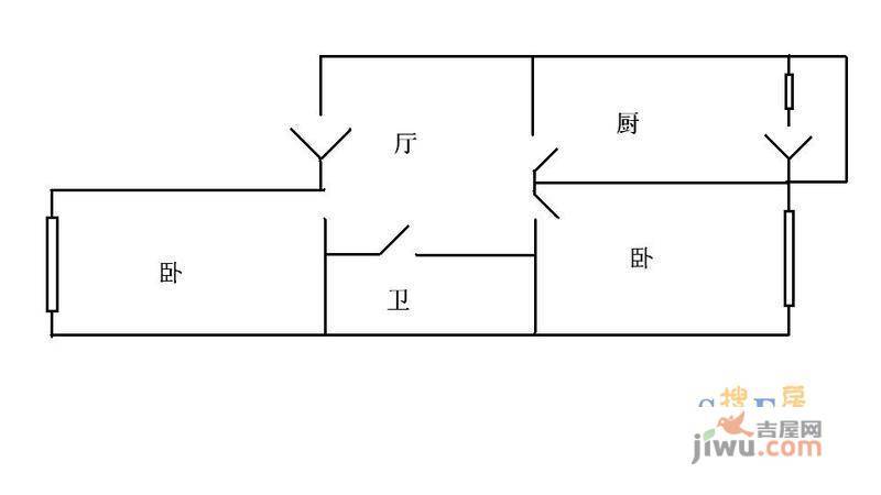 量具新区2室2厅1卫户型图