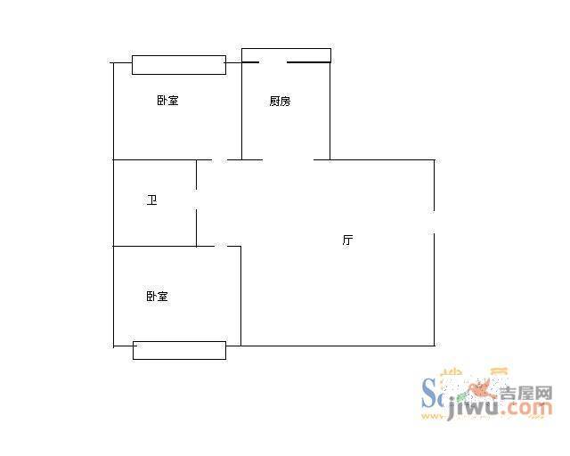 量具新区2室2厅1卫户型图